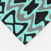 Turquoise en Black Unique Pattern Fleece Deken (Hoek)