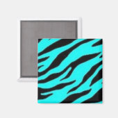 Turquoise en Black Zebra Magneet (Voorkant / Achterkant)