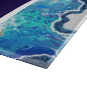 Turquoise en Blauw Marmer Gepersonaliseerd Snijplank (Hoek)
