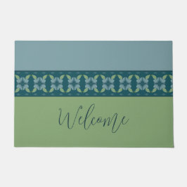 Turquoise en blauw met groen deurmat