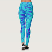 Turquoise en Blauw met Magenta Spiral Tie Dye Leggings (Achterkant)