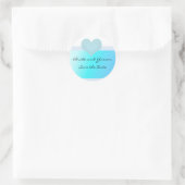 Turquoise en Blauwe Bewaar de Datum Ronde Sticker (Tas)