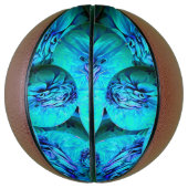 Turquoise en blauwe bollen in 3D - koel Basketbal (Verticaal)