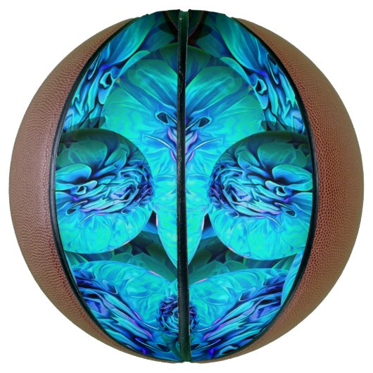 Turquoise en blauwe bollen in 3D - koel Basketbal (Verticaal)