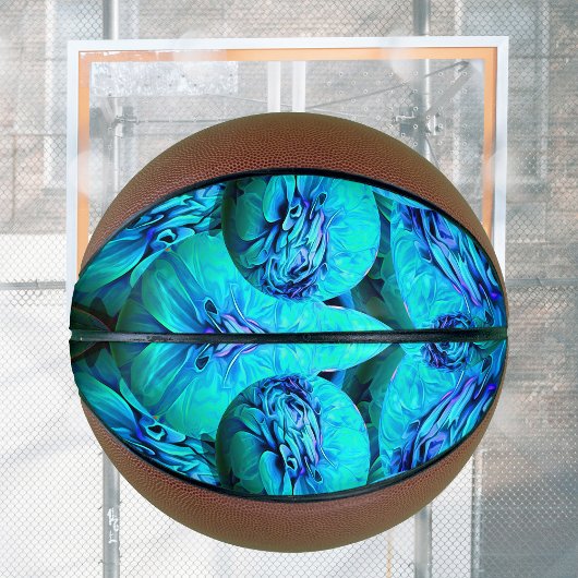 Turquoise en blauwe bollen in 3D - koel Basketbal