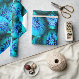 Turquoise en blauwe bollen in 3D-optica Cadeaupapier