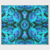 Turquoise en blauwe bollen in 3D-optica Cadeaupapier (Vlak)