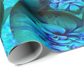 Turquoise en blauwe bollen in 3D-optica Cadeaupapier (Rol Hoek)