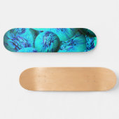 Turquoise en blauwe bollen in 3D-optica Persoonlijk Skateboard (Horizontaal)