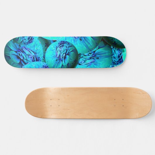 Turquoise en blauwe bollen in 3D-optica Persoonlijk Skateboard (Horizontaal)