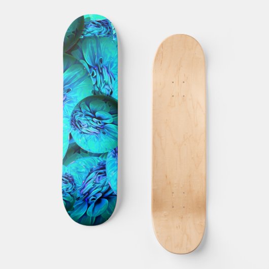Turquoise en blauwe bollen in 3D-optica Persoonlijk Skateboard (Voorkant)