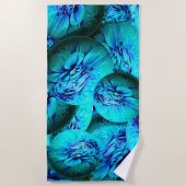 Turquoise en blauwe bollen in 3D-optica Strandlaken (Voorkant)