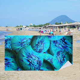 Turquoise en blauwe bollen in 3D-optica Strandlaken