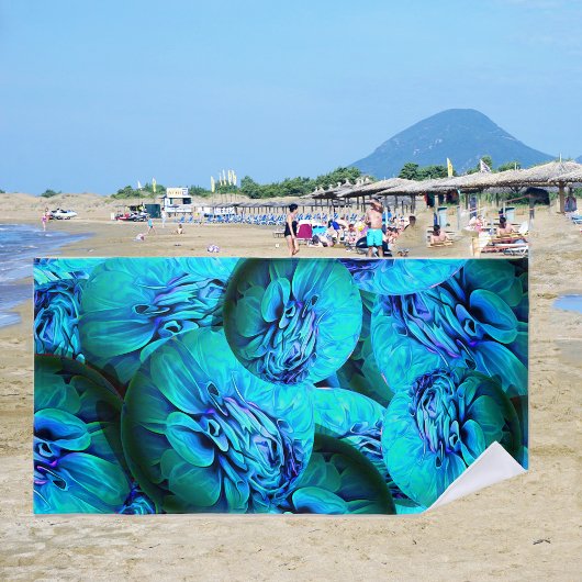 Turquoise en blauwe bollen in 3D-optica Strandlaken