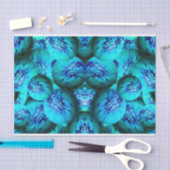 Turquoise en blauwe bollen in 3D-optica Tissuepapier (Craft)