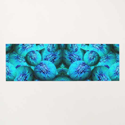 Turquoise en blauwe bollen in 3D-optica Yogamat (Achterkant (horizontaal))