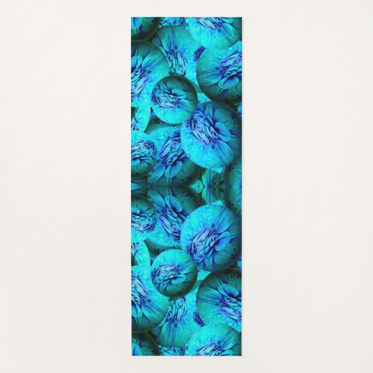 Turquoise en blauwe bollen in 3D-optica Yogamat (Voorkant)