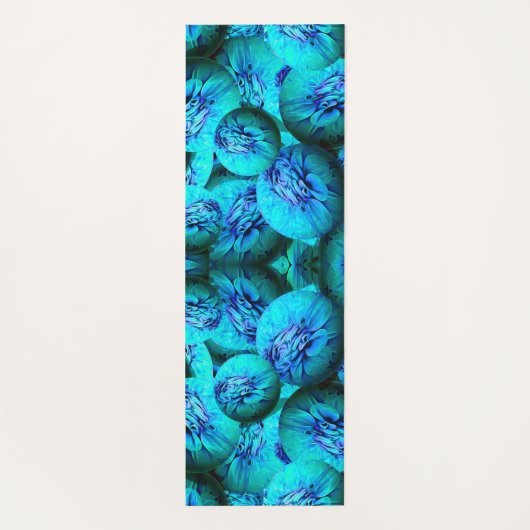 Turquoise en blauwe bollen in 3D-optica Yogamat (Achterkant)