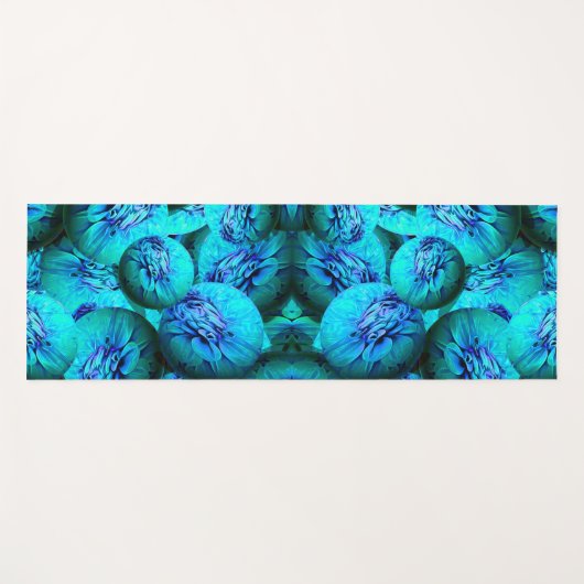 Turquoise en blauwe bollen in 3D-optica Yogamat (Voorkant (horizontaal))