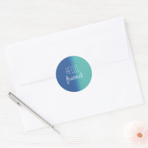 Turquoise En Blauwe Hallo Vriend Envelope Seals