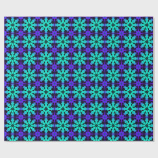 Turquoise en blauwe Kaleidoscoop Fractal Patroon Cadeaupapier