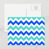 Turquoise en blauwe zigzag briefkaart (Voorkant / Achterkant)