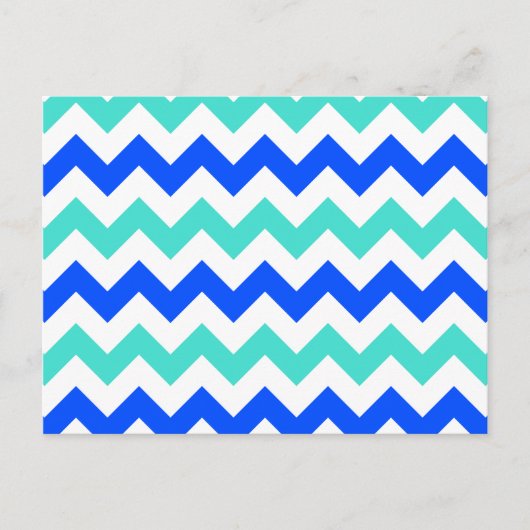 Turquoise en blauwe zigzag briefkaart (Voorkant)