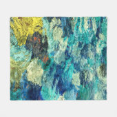 Turquoise en Blauwgroen Abstracte tv Fleece Deken (Voorkant (Horizontaal))