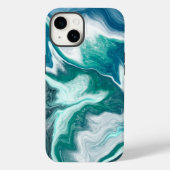 Turquoise en Blauwgroen Beachy Waves Case-Mate iPhone Case (Achterkant)