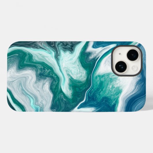 Turquoise en Blauwgroen Beachy Waves Case-Mate iPhone Case (Achterkant (horizontaal))