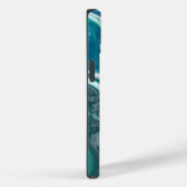 Turquoise en Blauwgroen Beachy Waves Case-Mate iPhone Case (Achterkant / Rechts)
