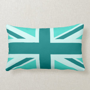 Turquoise en Blauwgroen Union Jack 2 Kussen