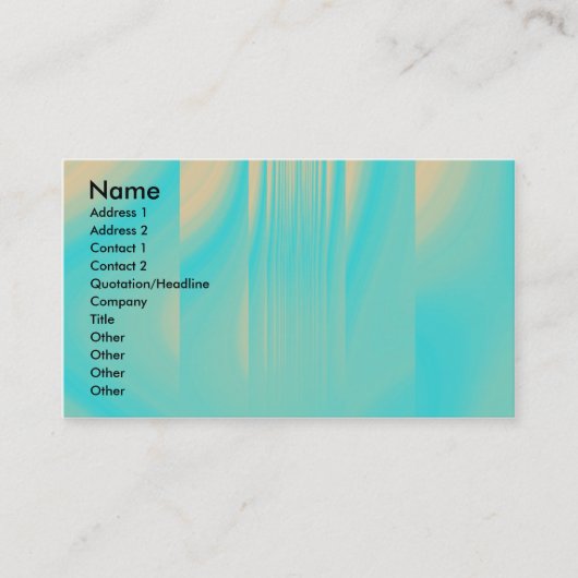 Turquoise en Bleek Sinaasappel Visitekaartje (Voorkant)