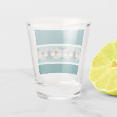 Turquoise en bloemig shot glas (Achterkant)