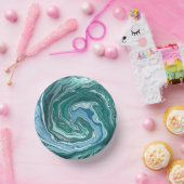 Turquoise en Blue Ocean Wave Swirls Papieren Kommen (Feest)