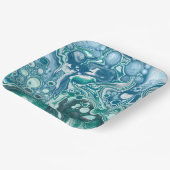 Turquoise en Blue Ocean Waves en Bubbles Papieren Bordje (Gebogen)