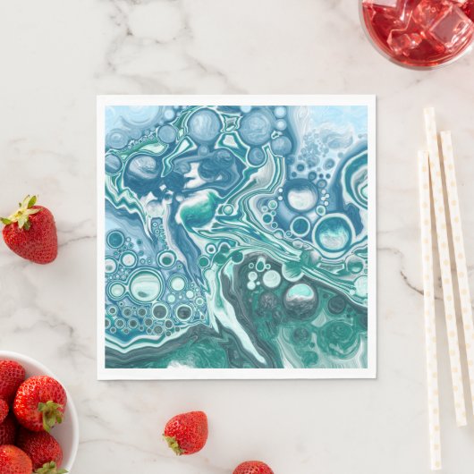 Turquoise en Blue Ocean Waves en Bubbles Servet (Insitu)