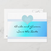 Turquoise en Blue Save the Date Aankondigingskaart (Voorkant / Achterkant)