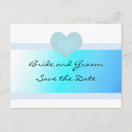 Turquoise en Blue Save the Date Aankondigingskaart