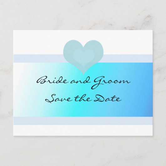 Turquoise en Blue Save the Date Aankondigingskaart (Voorkant)