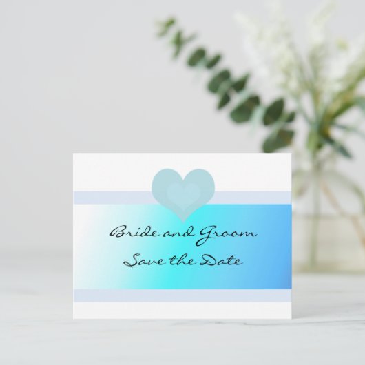 Turquoise en Blue Save the Date Aankondigingskaart (Staand voorkant)