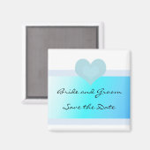 Turquoise en Blue Save the Date Magneet (Voorkant / Achterkant)