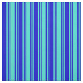 Turquoise en Blue Striped Pattern Stof (Swatch)