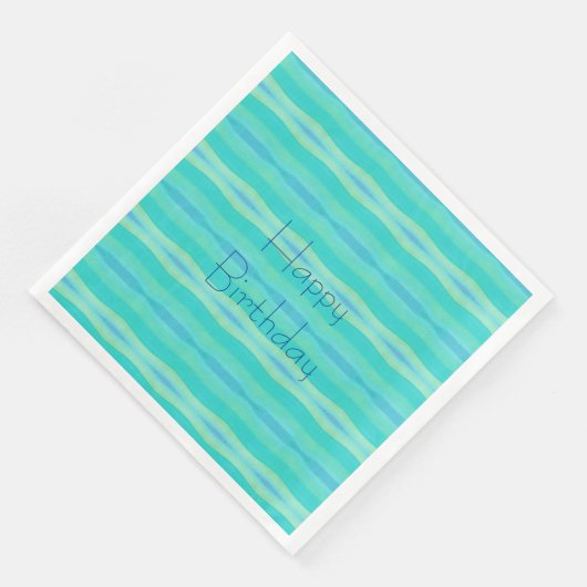 Turquoise en Blue Waterverf Servet (Hoek)