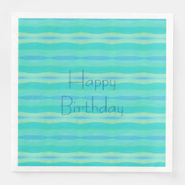 Turquoise en Blue Waterverf Servet