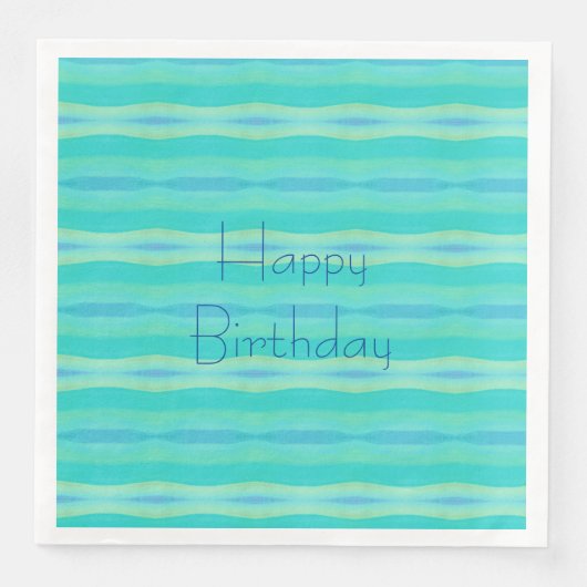 Turquoise en Blue Waterverf Servet (Voorkant)