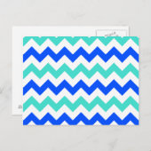 Turquoise en Blue Zigzag Briefkaart (Voorkant / Achterkant)