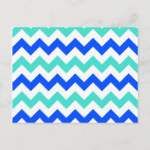 Turquoise en Blue Zigzag Briefkaart (Voorkant)