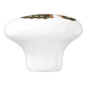 Turquoise en Brown Butterfly Keramische Knop (Zijkant)