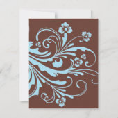 Turquoise en Brown Chic Wedding RSVP Kaartje (Achterkant)